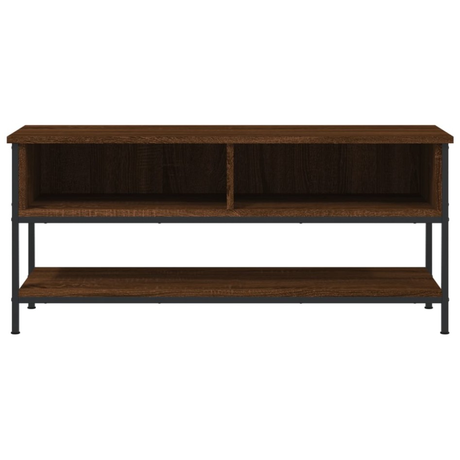 Mueble de TV madera contrachapada roble marrón 100x35x45