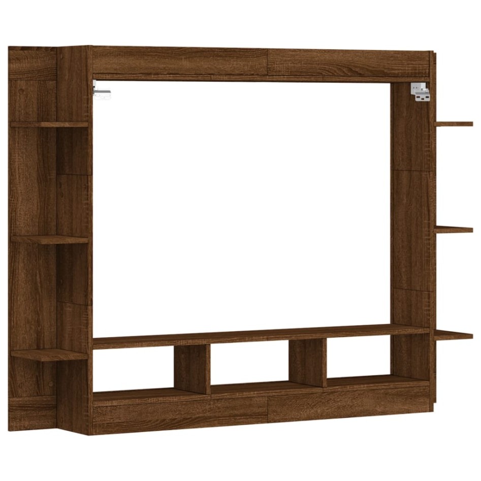 Mueble para TV madera de ingeniería roble marrón 152x22x113