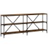 Mesa consola hierro madera ingeniería roble ahumado
