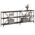 Mesa consola hierro madera ingeniería roble marrón 200x30x75
