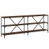 Mesa consola hierro madera ingeniería roble marrón 200x30x75