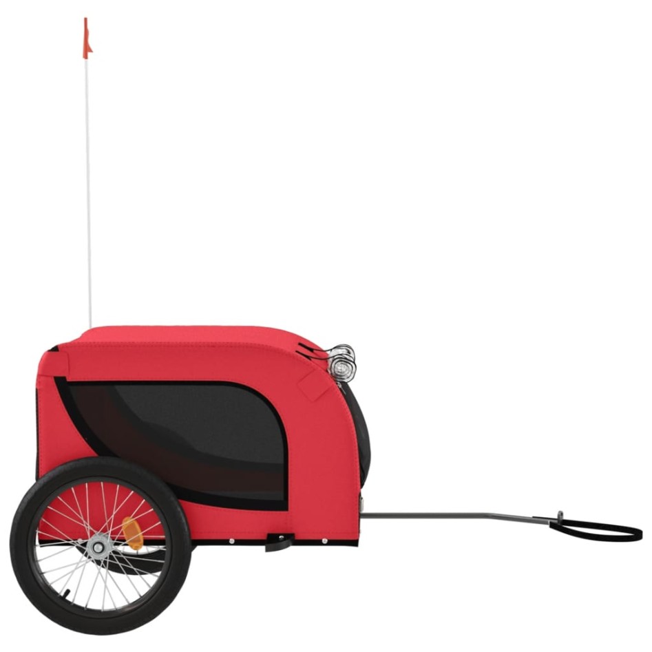 Remolque de bicicleta mascotas hierro tela Oxford rojo