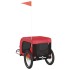 Remolque de bicicleta mascotas hierro tela Oxford rojo