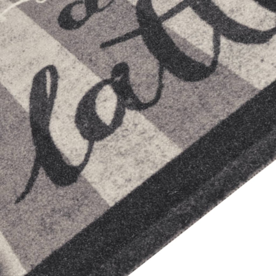 Alfombra de cocina lavable terciopelo negro café 60x300