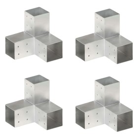 Conectores de postes en Y 4 uds metal galvanizado 81x81