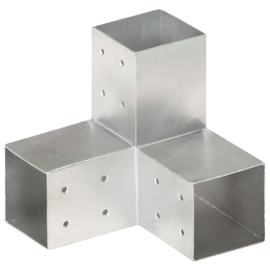 Conectores de postes en Y 4 uds metal galvanizado 81x81