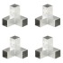 Conectores de postes en Y 4 uds metal galvanizado 71x71