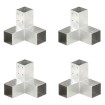 Conectores de postes en Y 4 uds metal galvanizado 71x71 mm