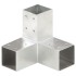 Conectores de postes en Y 4 uds metal galvanizado 71x71
