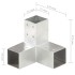 Conectores de postes en Y 4 uds metal galvanizado 71x71