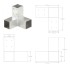Conectores de postes en Y 4 uds metal galvanizado 71x71