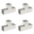 Conectores de postes en T 4 uds metal galvanizado 91x91