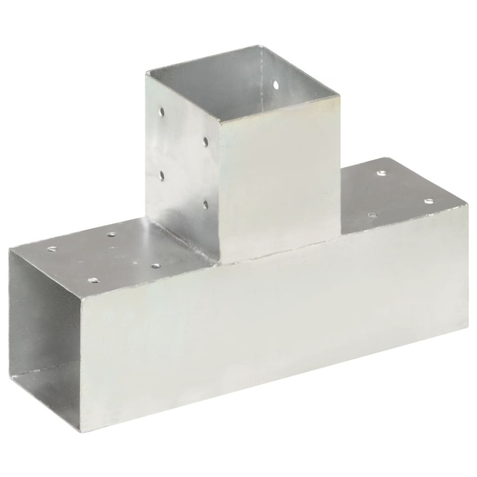 Conectores de postes en T 4 uds metal galvanizado 91x91