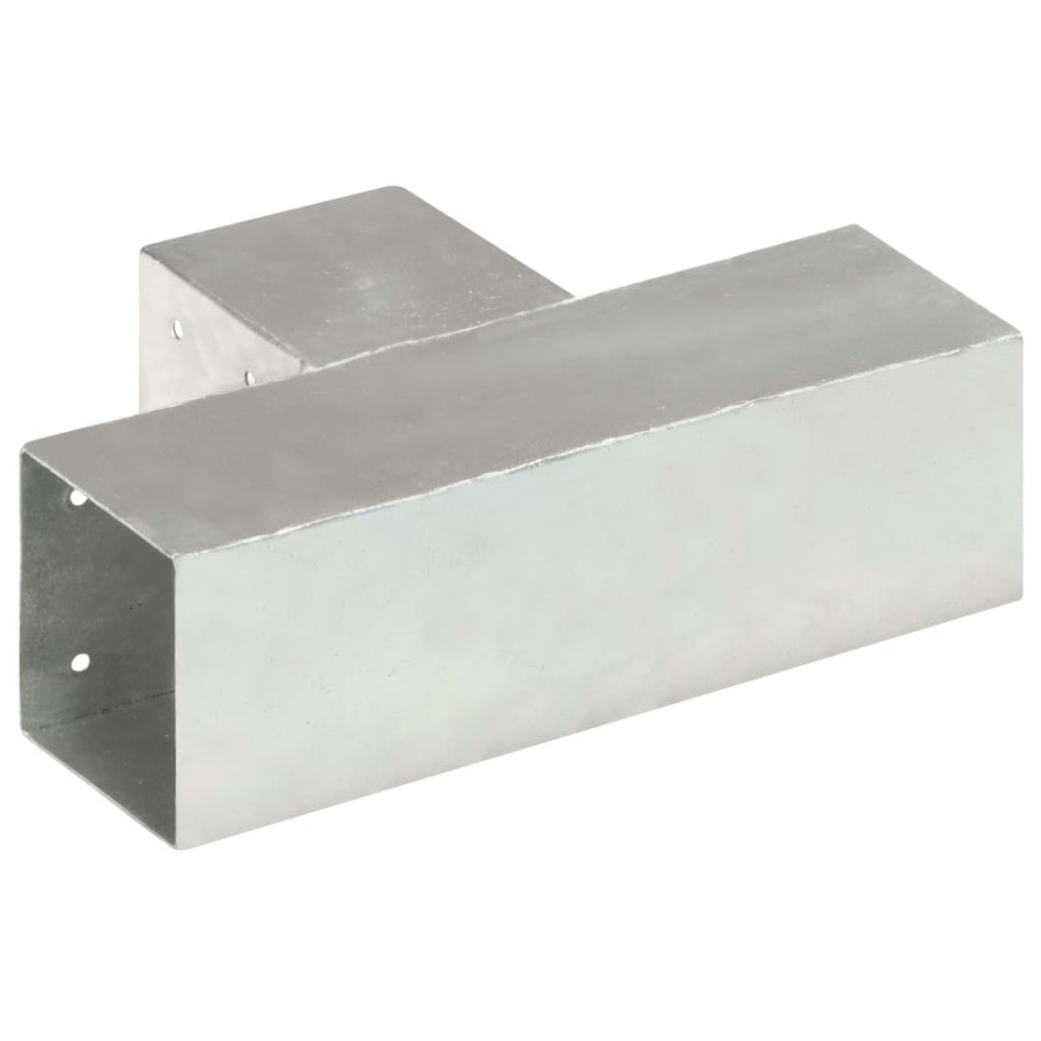 Conectores de postes en T 4 uds metal galvanizado 91x91