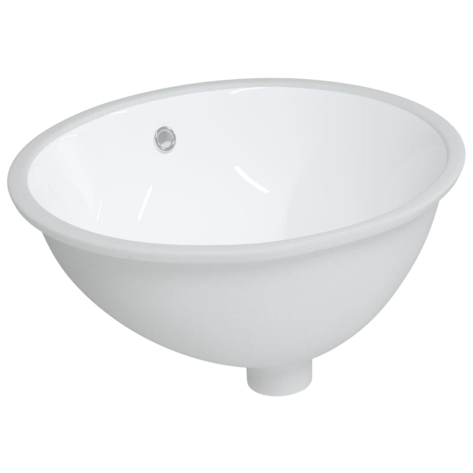 Lavabo de baño ovalado cerámica blanco 49x40,5x21