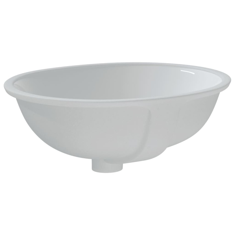 Lavabo de baño ovalado cerámica blanco 49x40,5x21