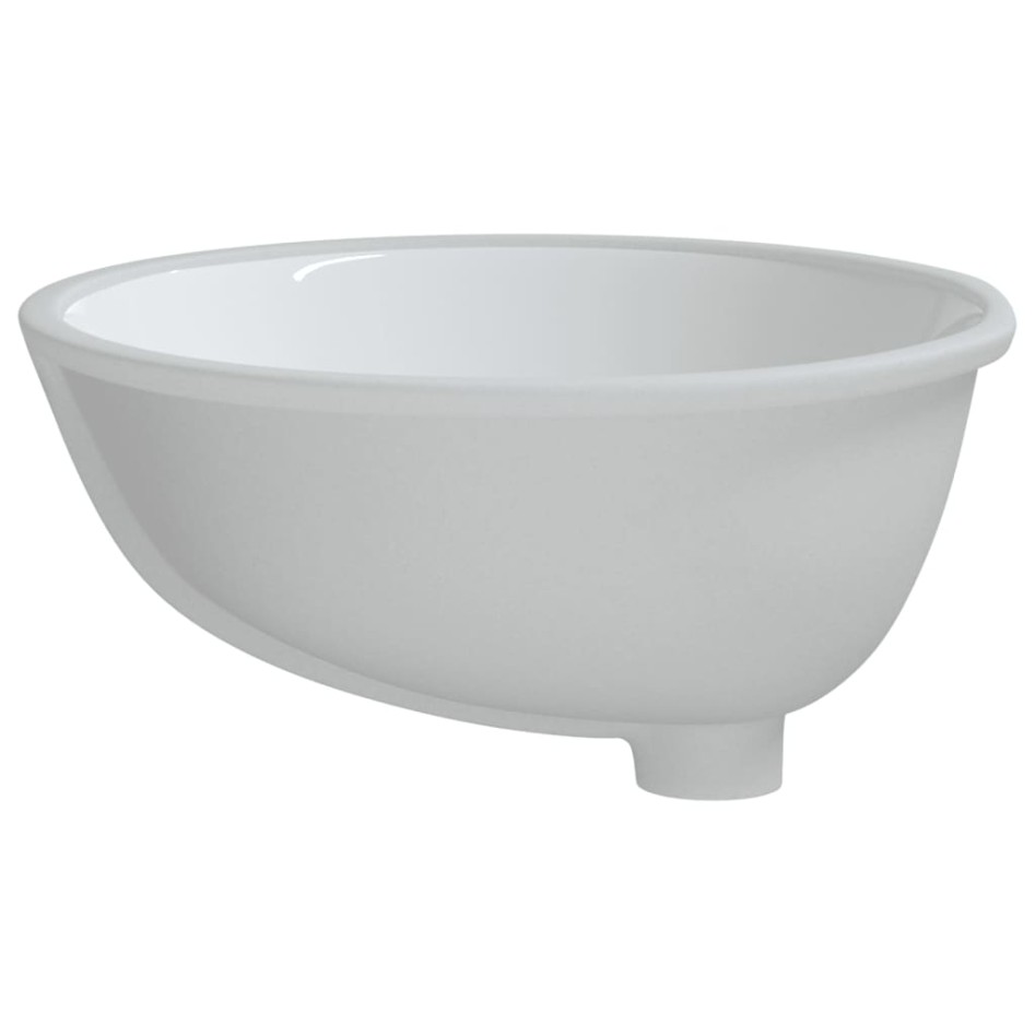 Lavabo de baño ovalado cerámica blanco 49x40,5x21