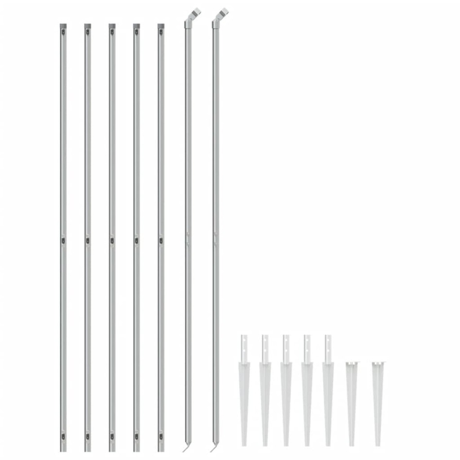 Cerca de alambre con pinchos de anclaje plateado 1,6x10