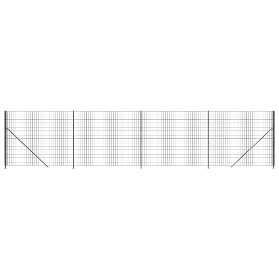 Cerca de alambre con brida gris antracita 1,4x10