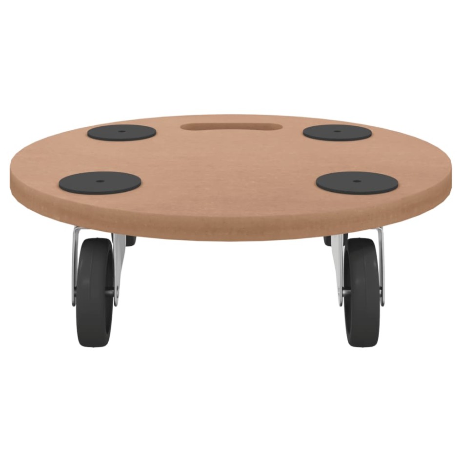 Soportes con ruedas 6 uds madera de ingeniería