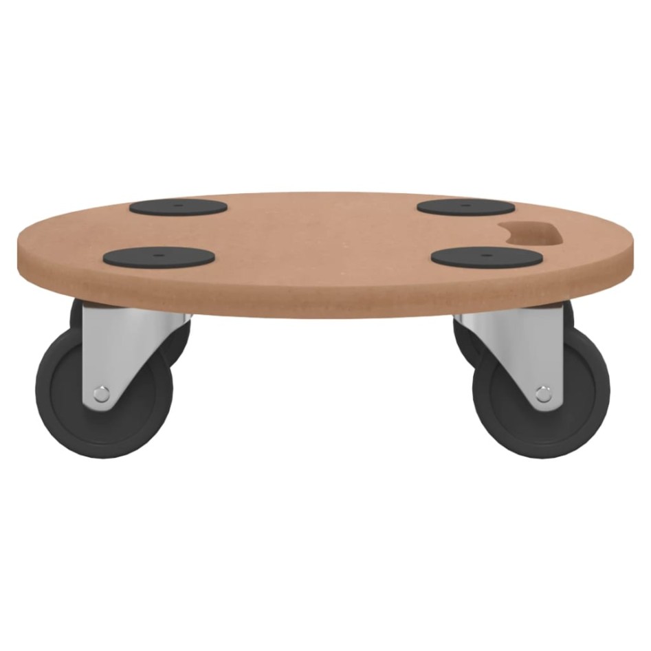 Soportes con ruedas 6 uds madera de ingeniería