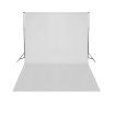 Sistema de soporte de fondo telescópico + fondo blanco 3x5 m