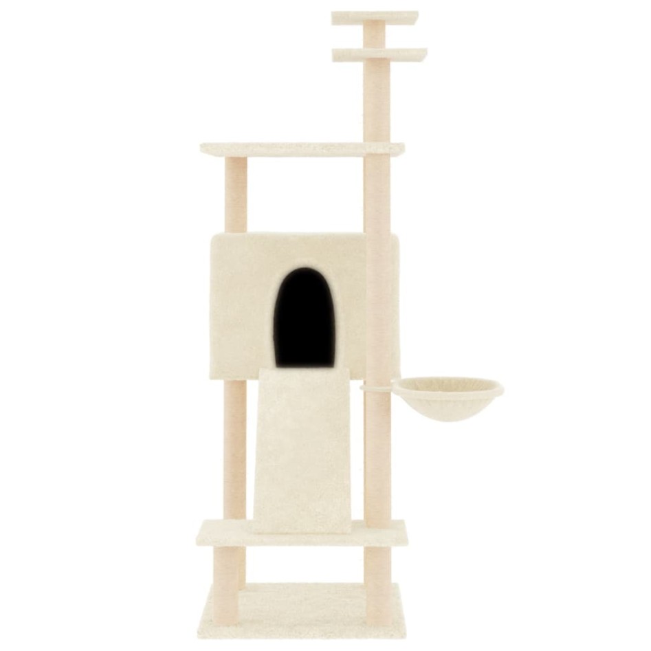 Rascador para gatos con postes de sisal crema 153