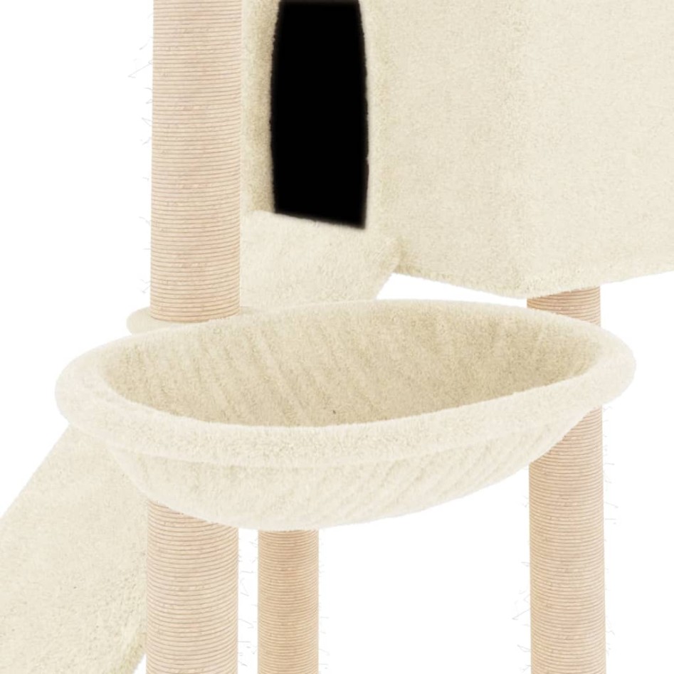 Rascador para gatos con postes de sisal crema 153