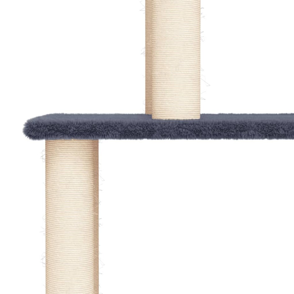 Rascador para gatos con postes de sisal gris oscuro 183