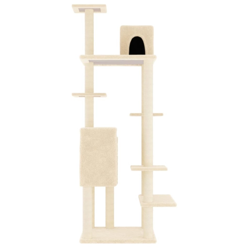 Rascador para gatos con postes de sisal crema 154