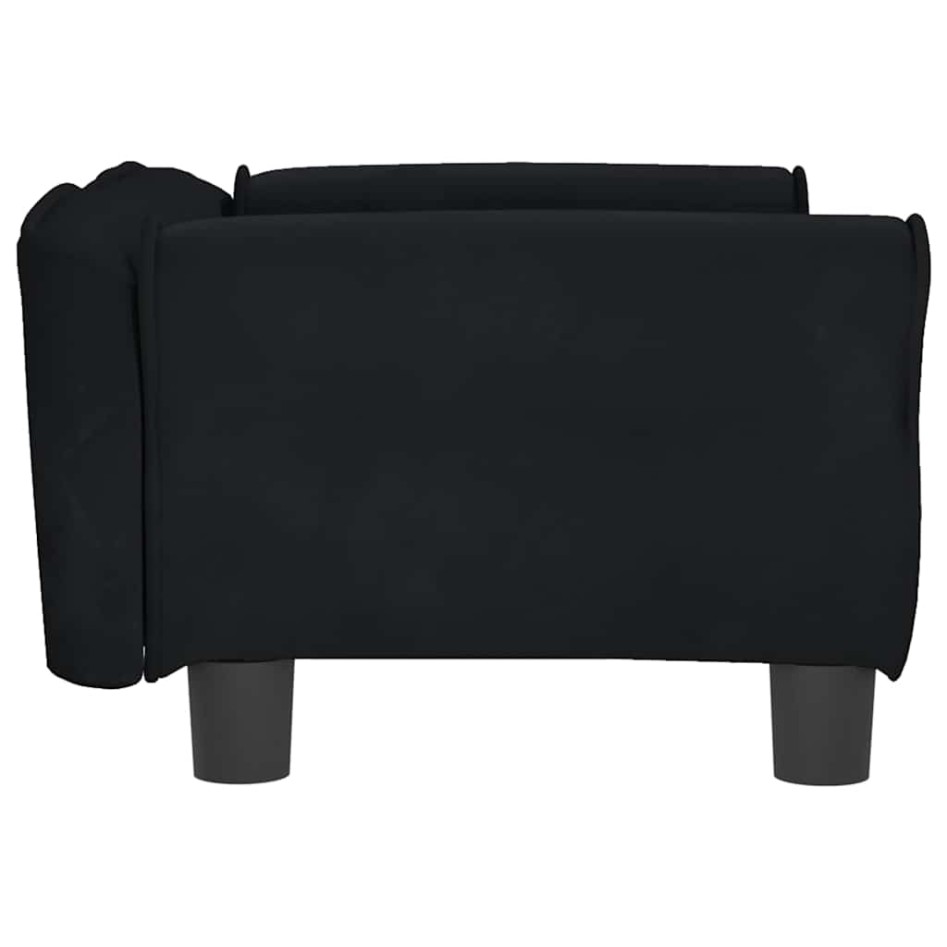 Cama para perros de terciopelo negra 70x45x30