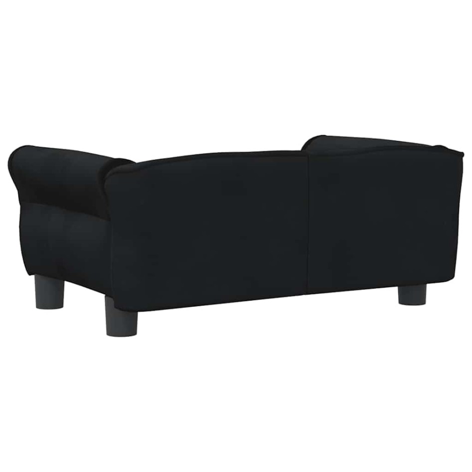 Cama para perros de terciopelo negra 70x45x30