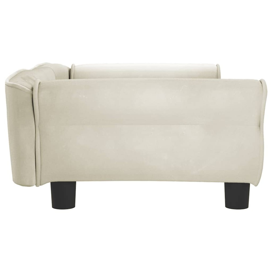 Cama para perros de terciopelo crema 95x55x30