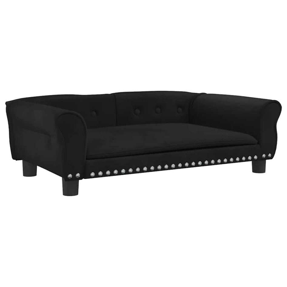 Cama para perros de terciopelo negro 95x55x30
