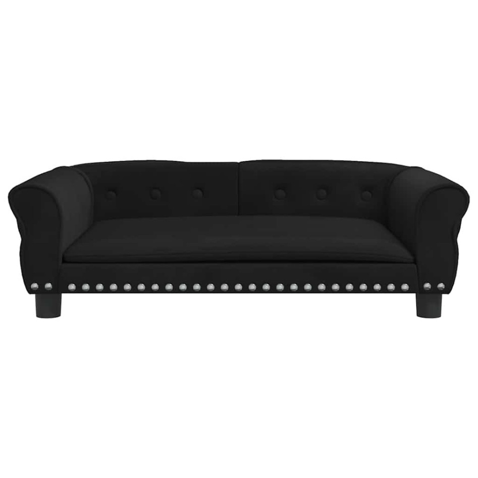 Cama para perros de terciopelo negro 95x55x30