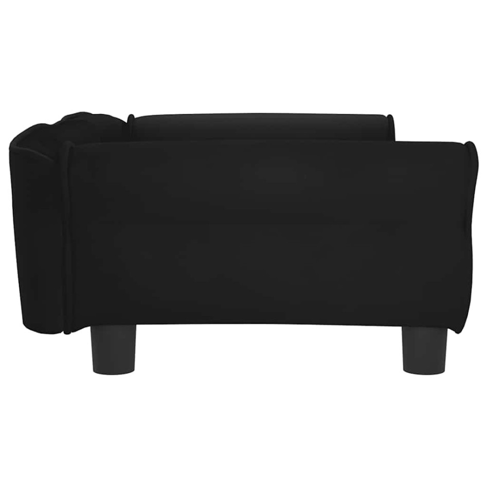 Cama para perros de terciopelo negro 95x55x30