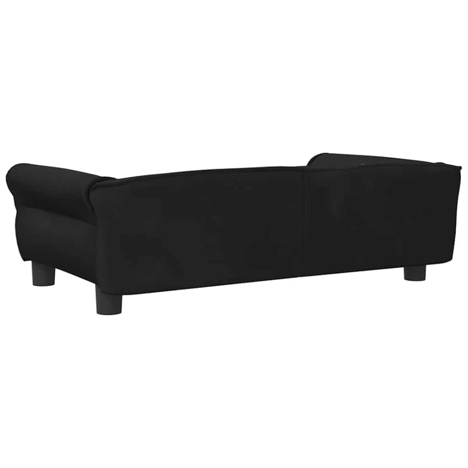 Cama para perros de terciopelo negro 95x55x30