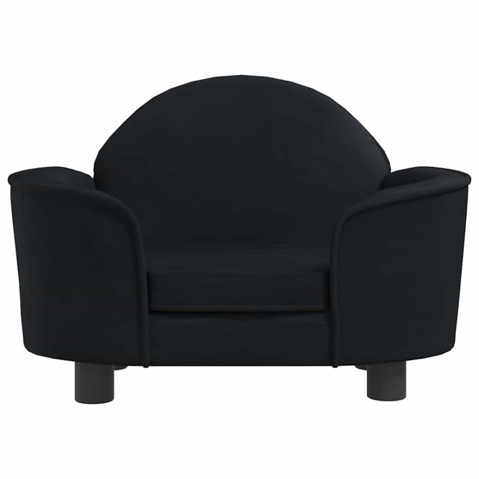 Cama para perros de terciopelo negra 66x40x45