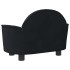 Cama para perros de terciopelo negra 66x40x45