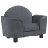 Cama para perros de terciopelo gris oscuro 66x40x45