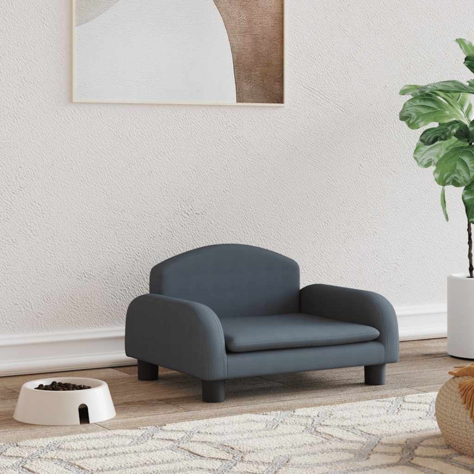 Cama para perros de tela gris oscuro 50x40x30