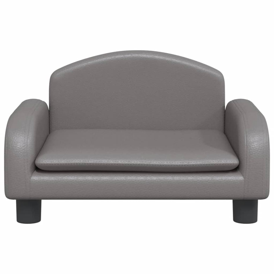 Cama para perros de cuero sintético gris 50x40x30