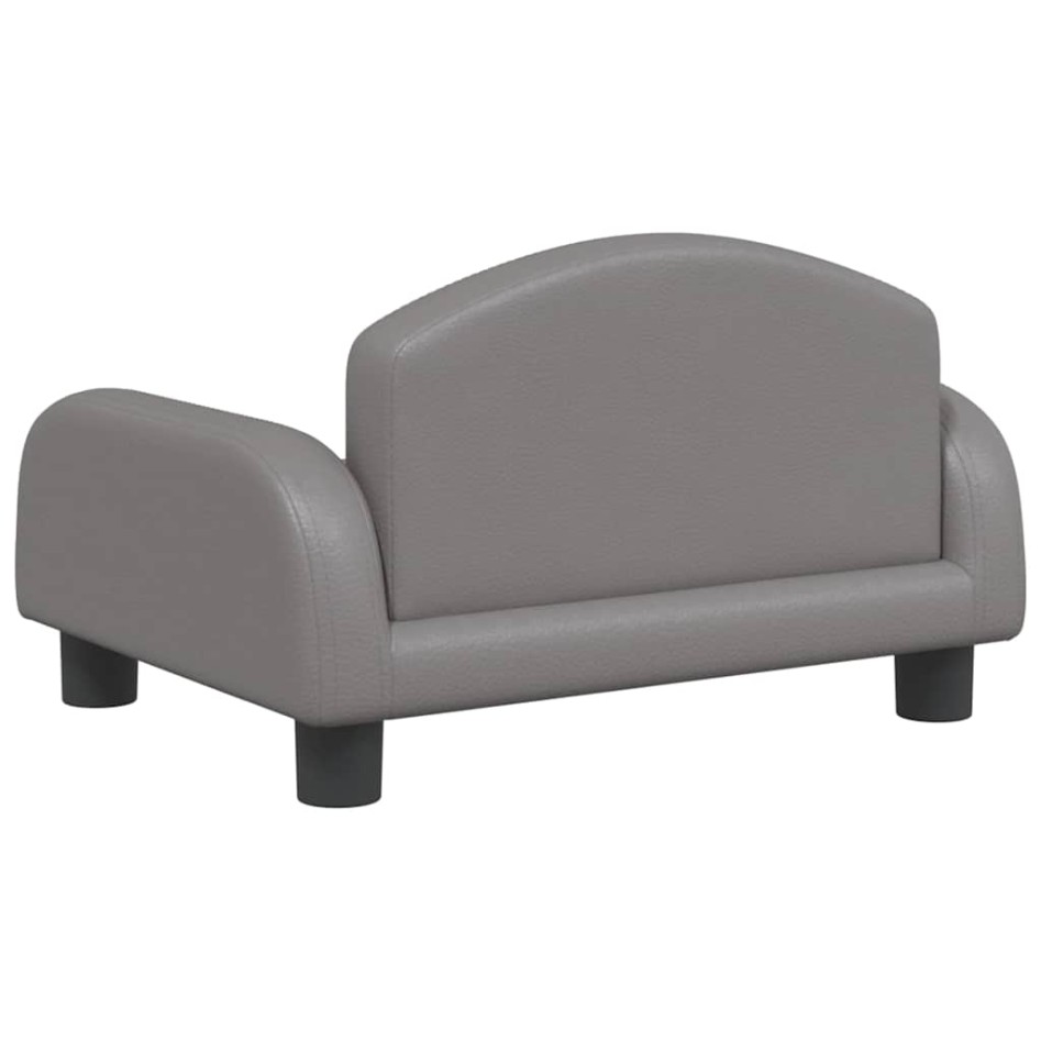 Cama para perros de cuero sintético gris 50x40x30
