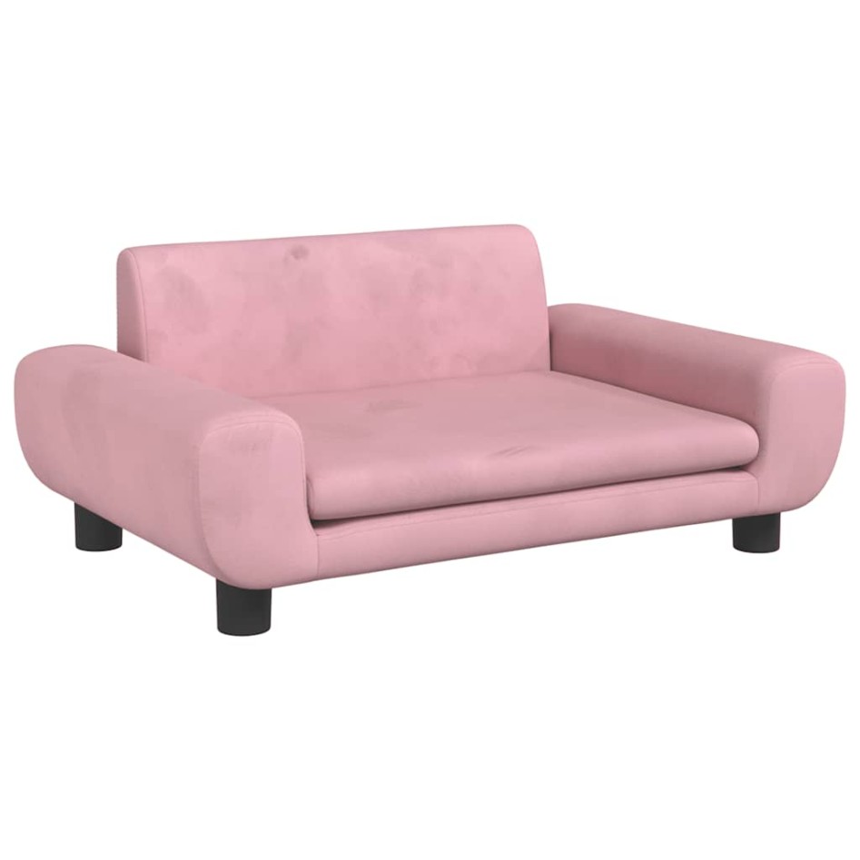 Cama para perros de terciopelo rosa 70x45x33