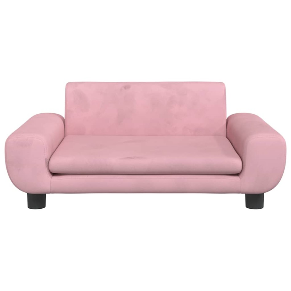 Cama para perros de terciopelo rosa 70x45x33