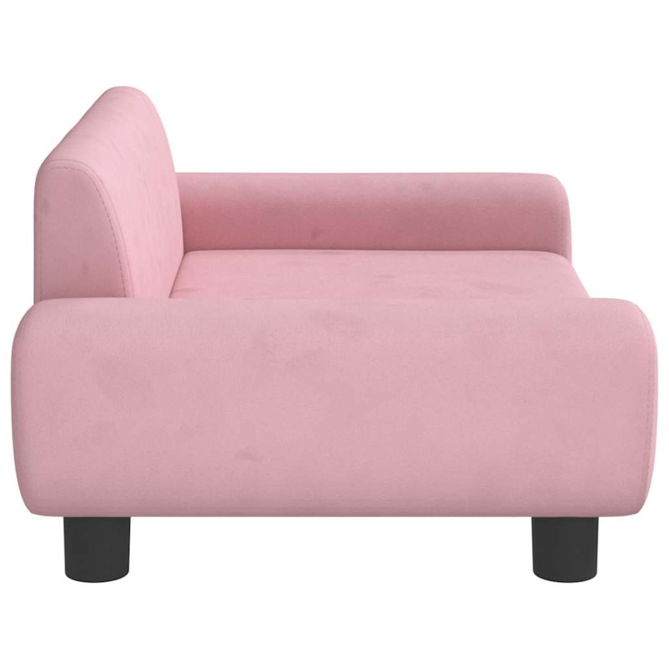 Cama para perros de terciopelo rosa 70x45x33