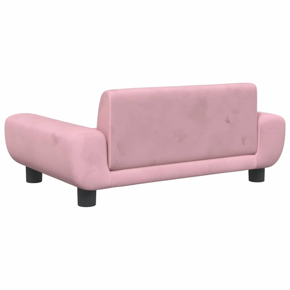 Cama para perros de terciopelo rosa 70x45x33