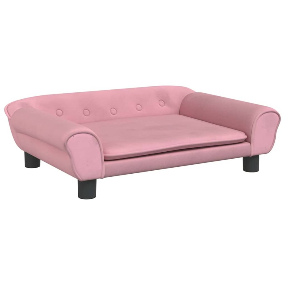 Cama para perros de terciopelo rosa 70x48x22