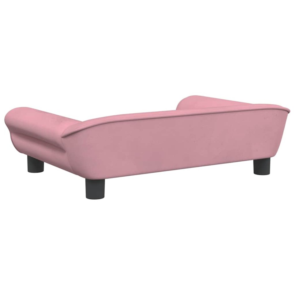 Cama para perros de terciopelo rosa 70x48x22
