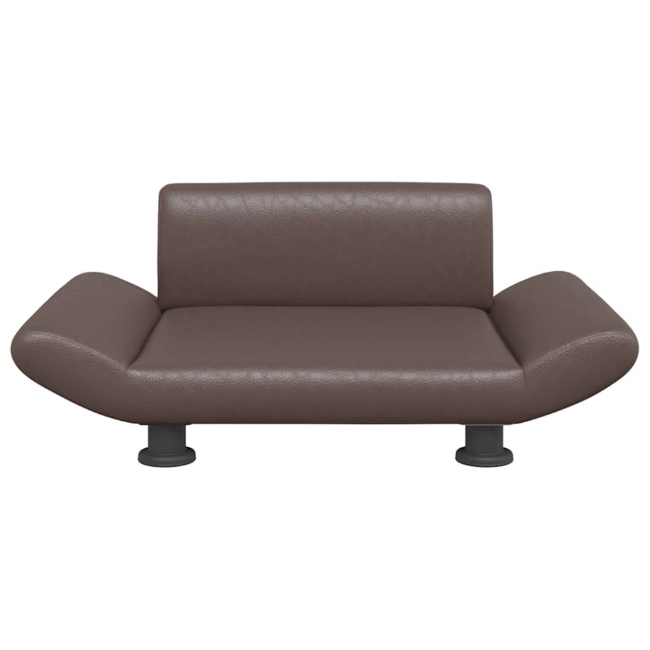 Cama para perros de cuero sintético marrón 70x45x28